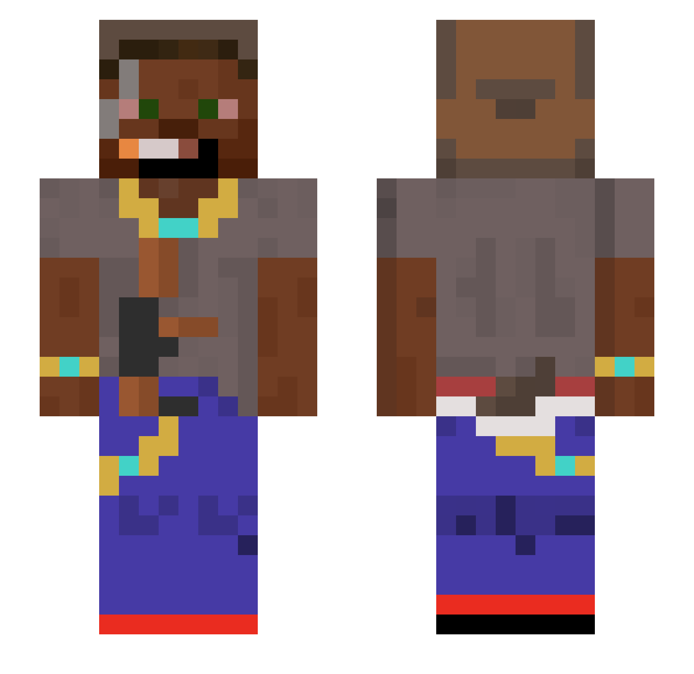 MarcelOoOoAaAa Minecraft skin, front and back view