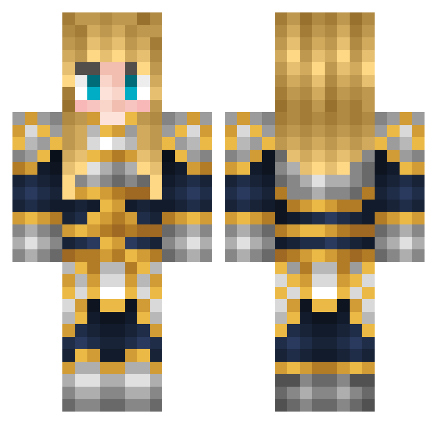 rainnfnn Minecraft skin, front and back view