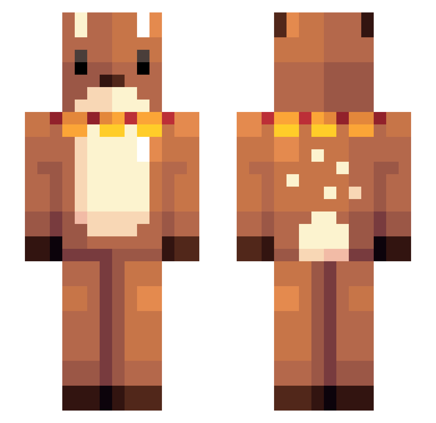 Sporadically Minecraft skin, front and back view