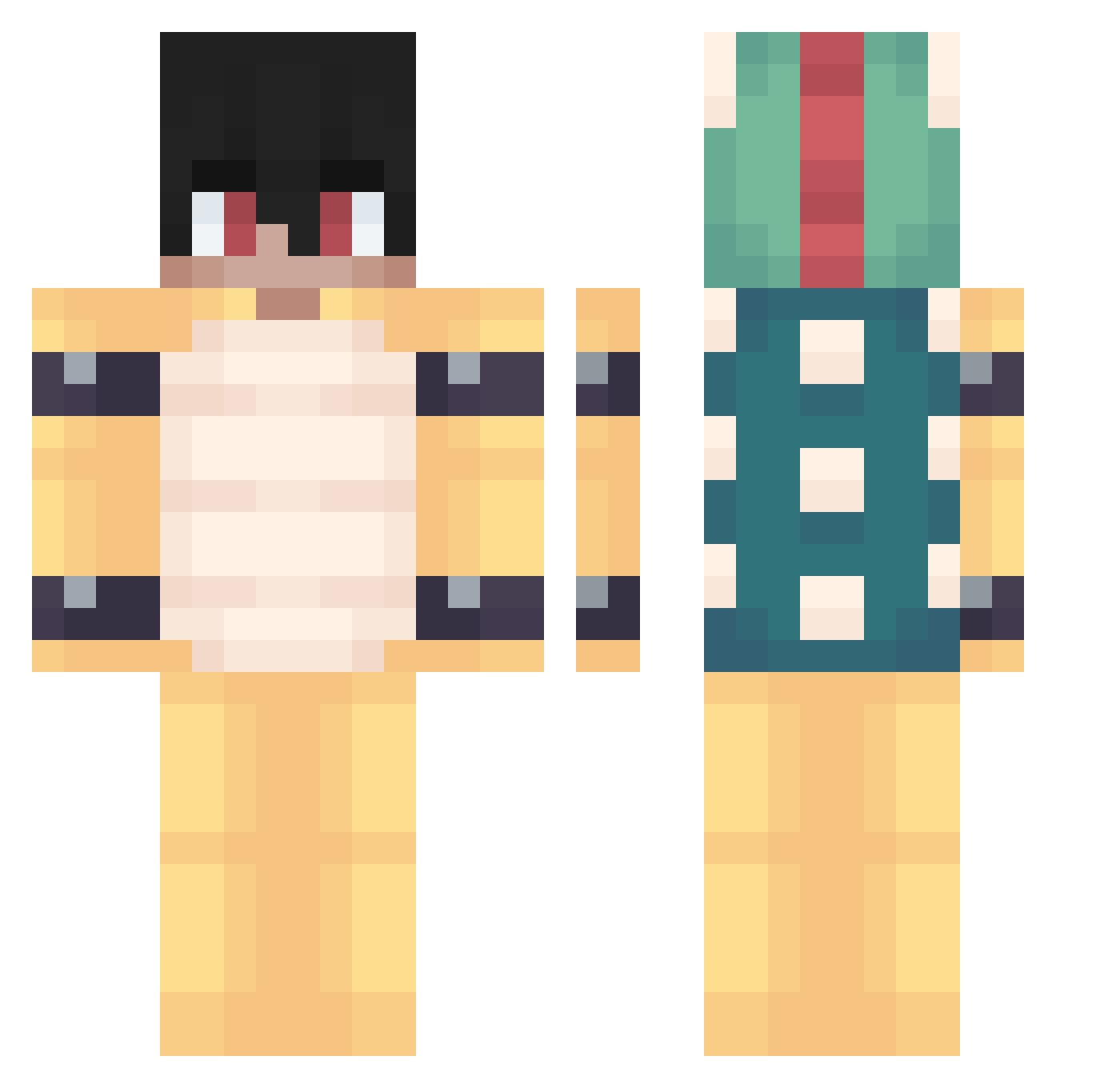 pqoq Minecraft skin, front and back view