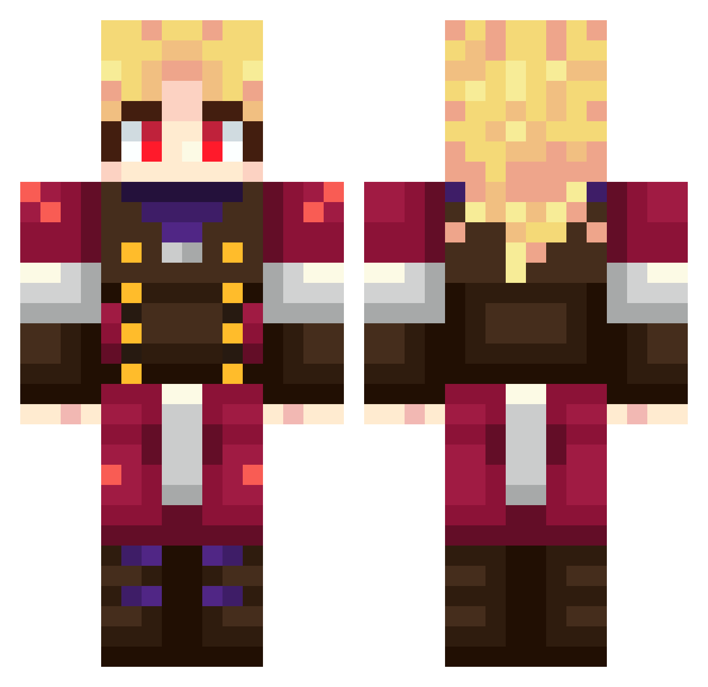 TorriderYak5472 Minecraft skin, front and back view