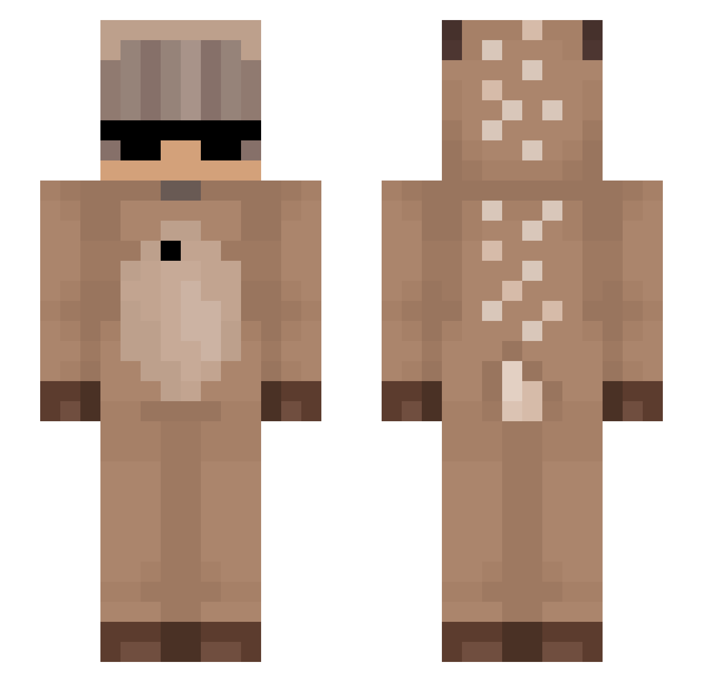 xDepresivee_ Minecraft skin, front and back view