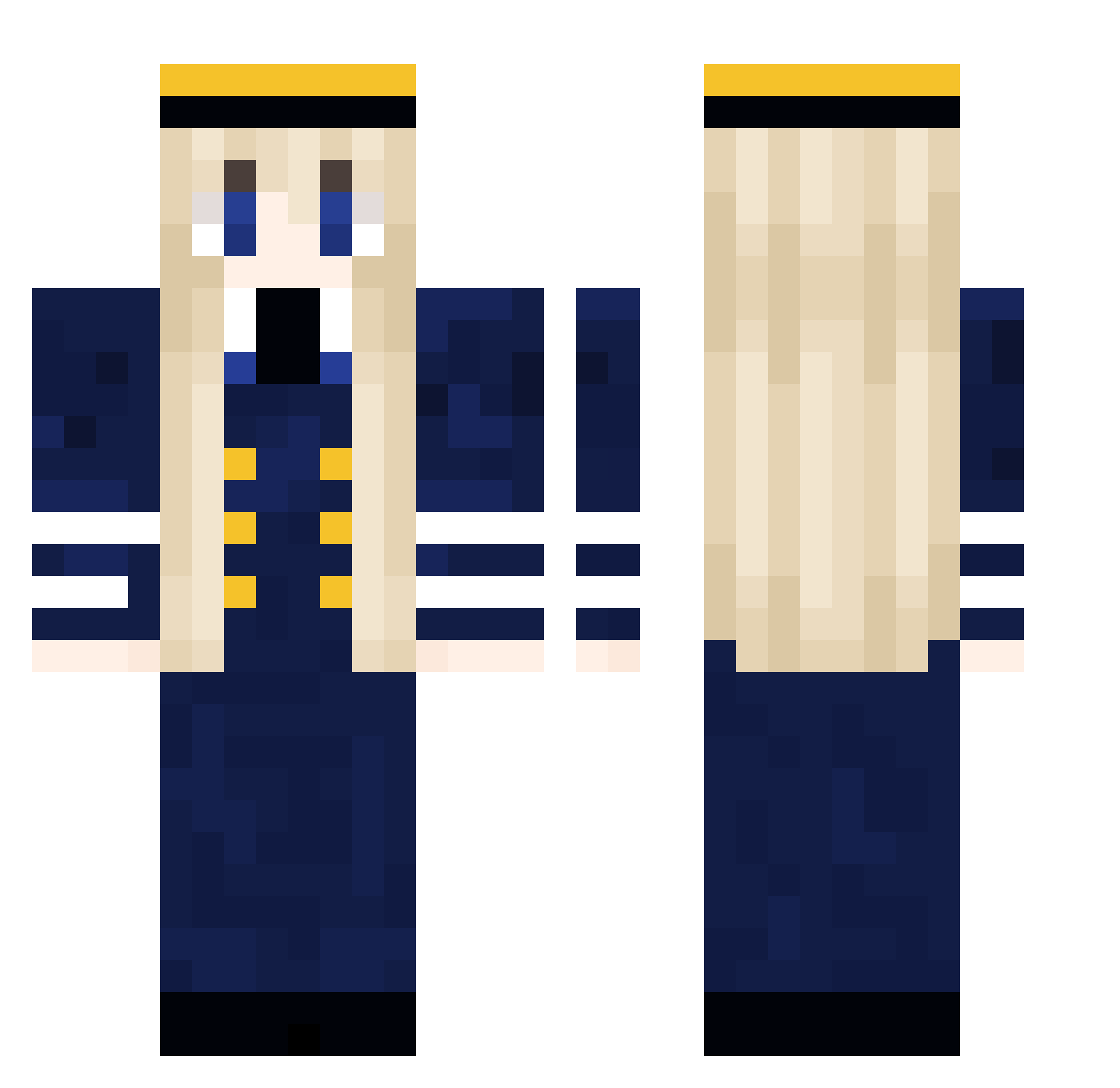 DozenPao Minecraft skin, front and back view