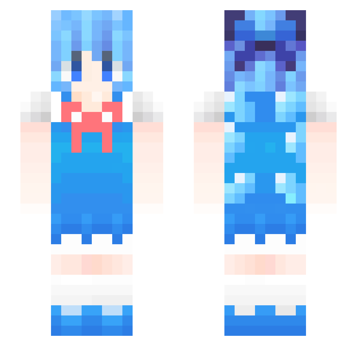 wwwipw Minecraft skin, front and back view