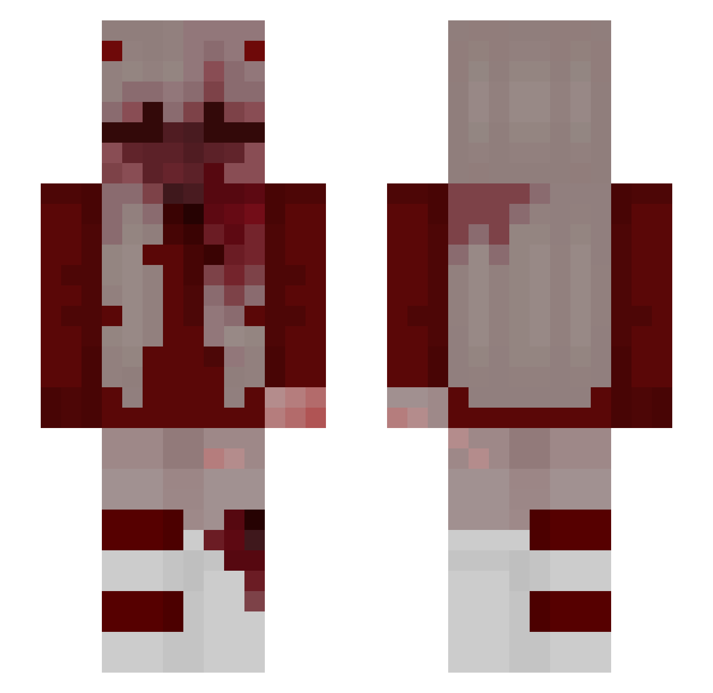 Oulin_sorry Minecraft skin, front and back view