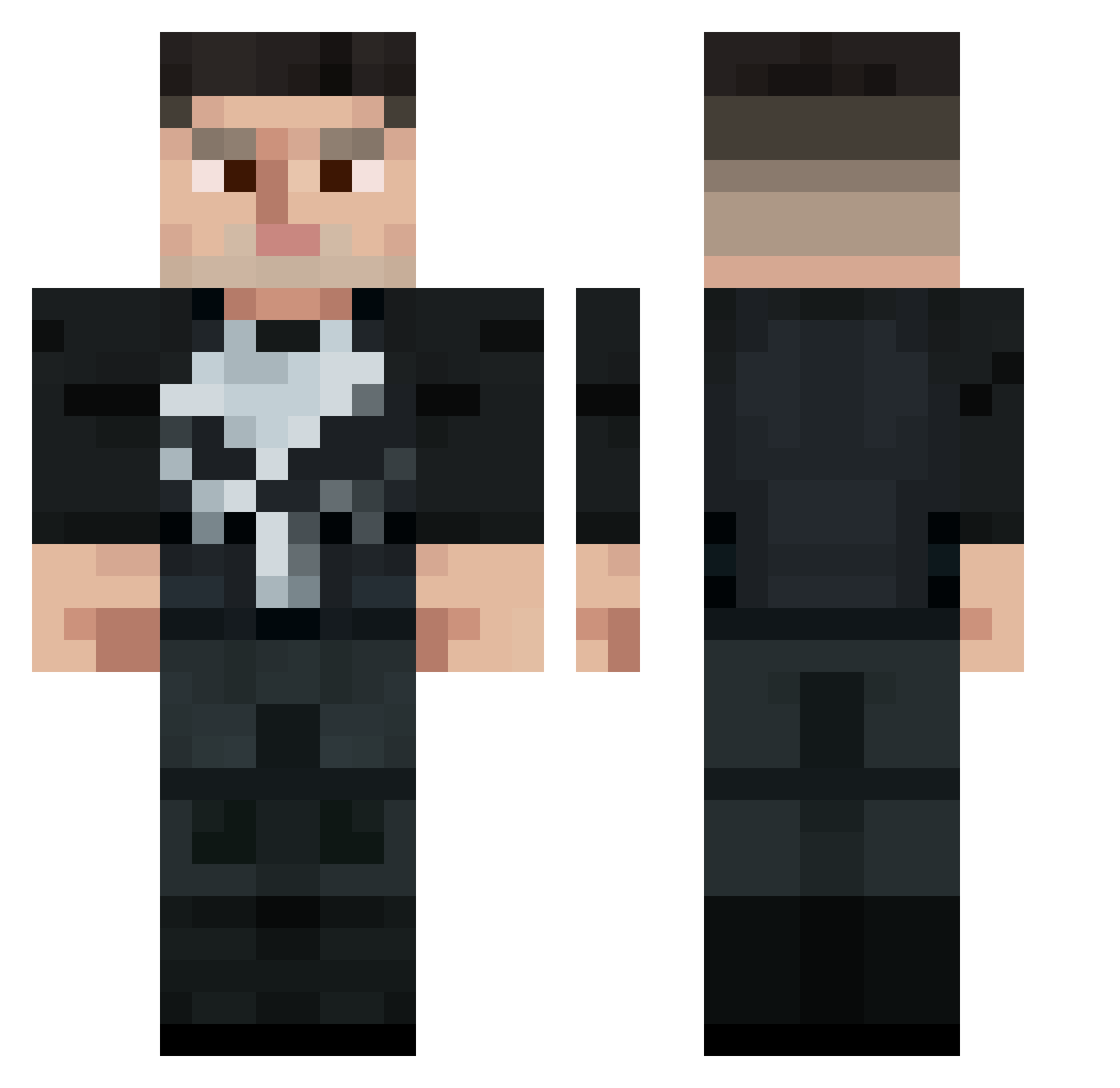 xd200 Minecraft skin, front and back view