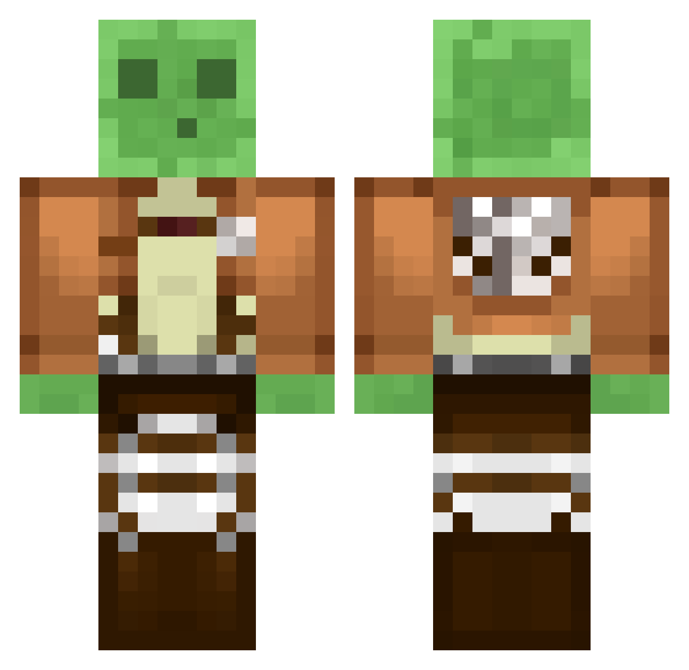 EXoraLP Minecraft skin, front and back view