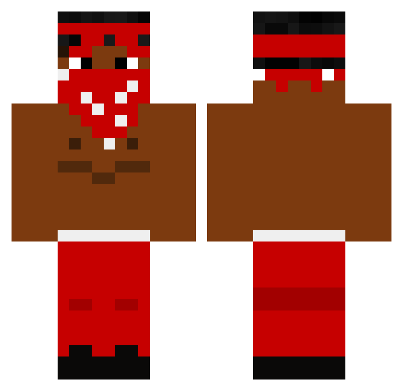 cacaretweet Minecraft skin, front and back view