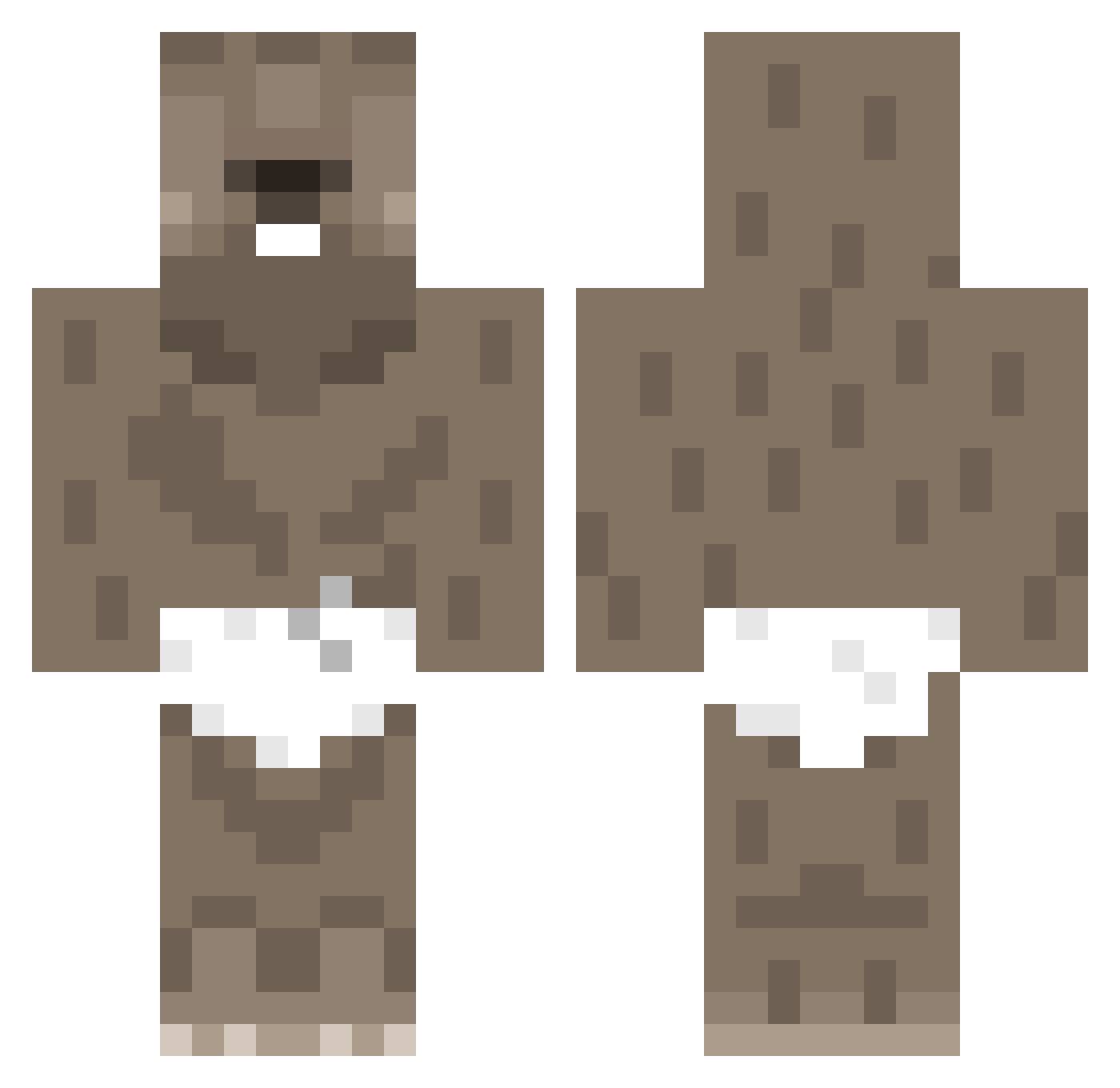 estroria Minecraft skin, front and back view