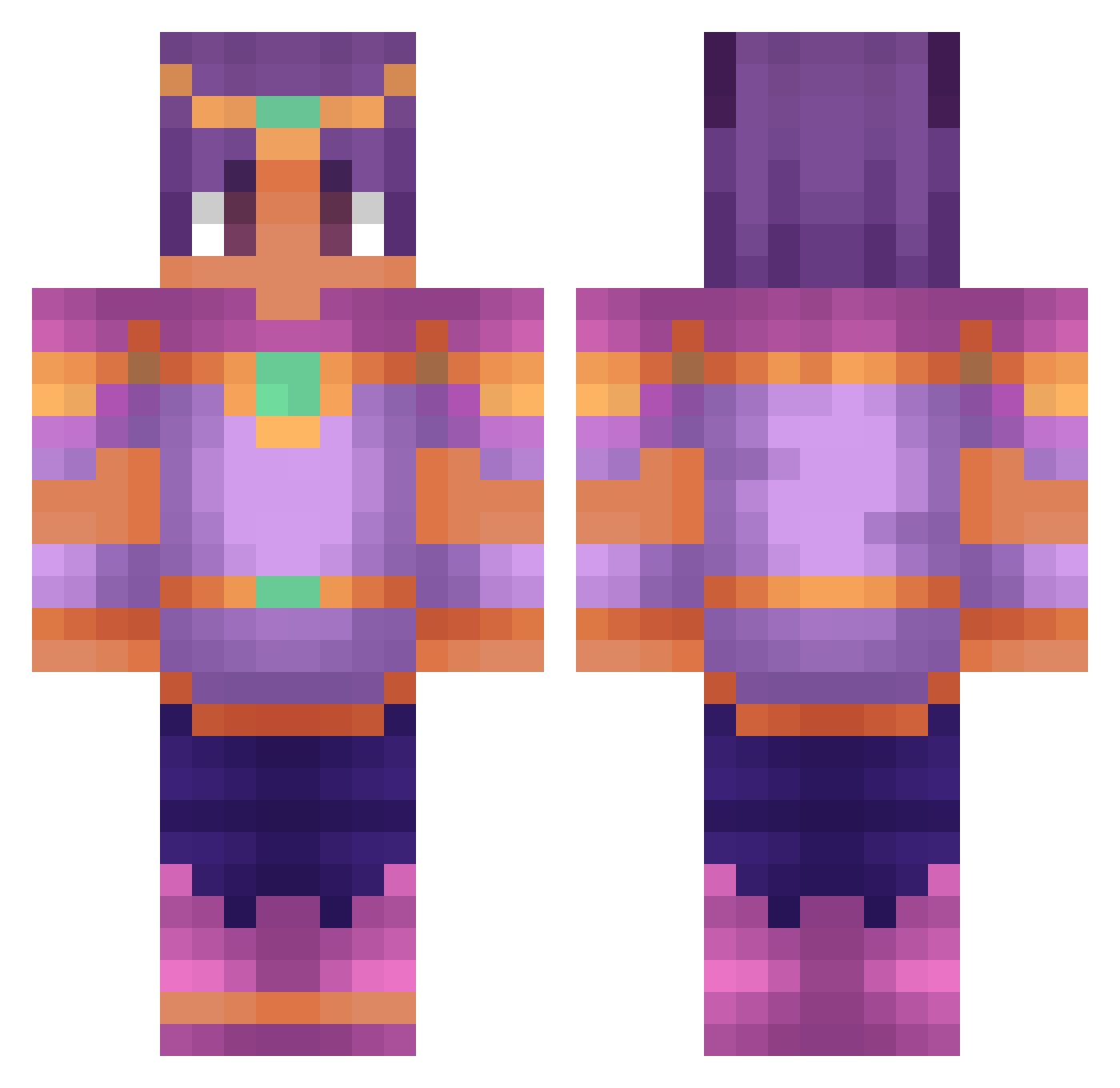 KotamaTV Minecraft skin, front and back view