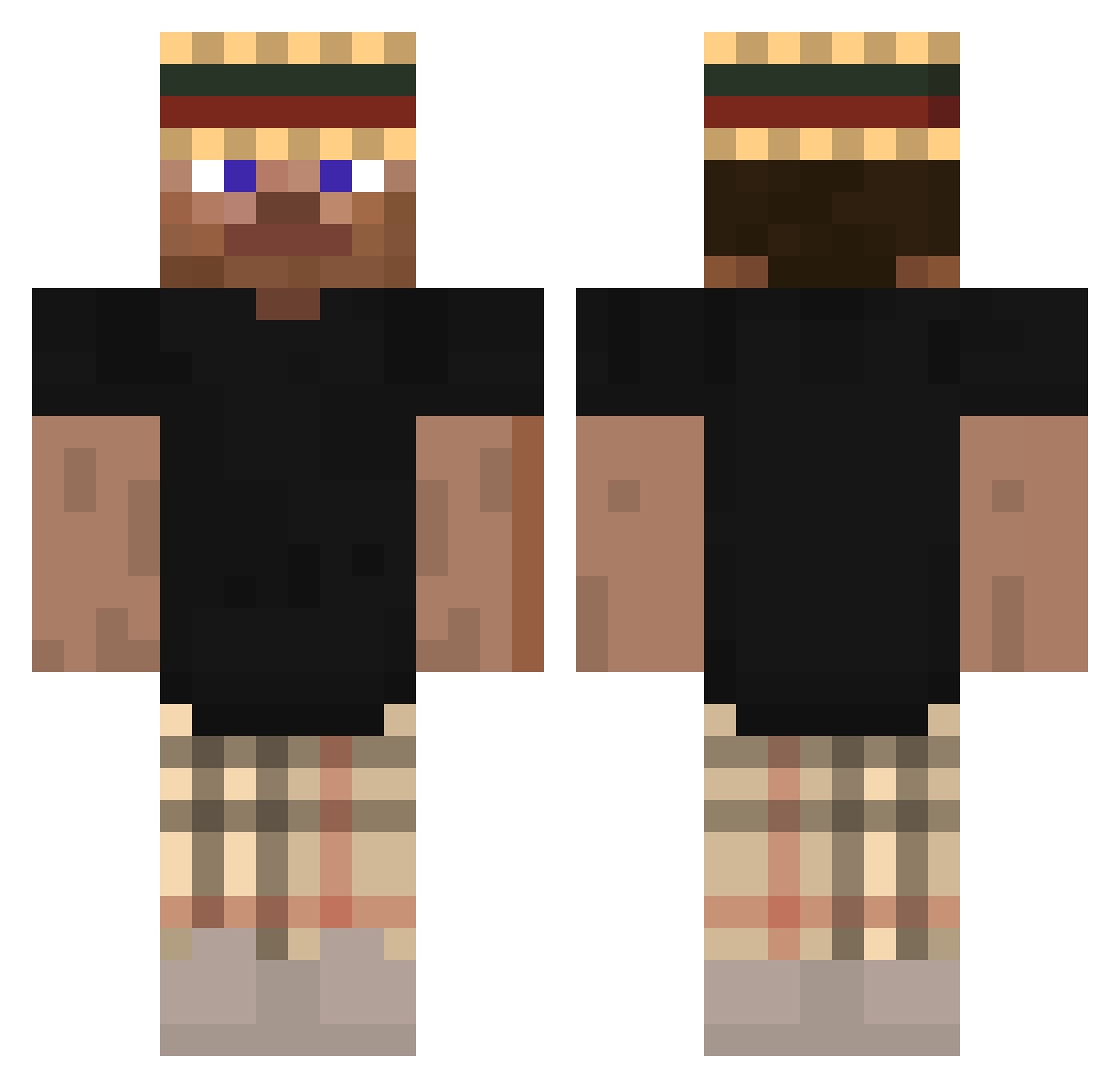 DWUMAS Minecraft skin, front and back view
