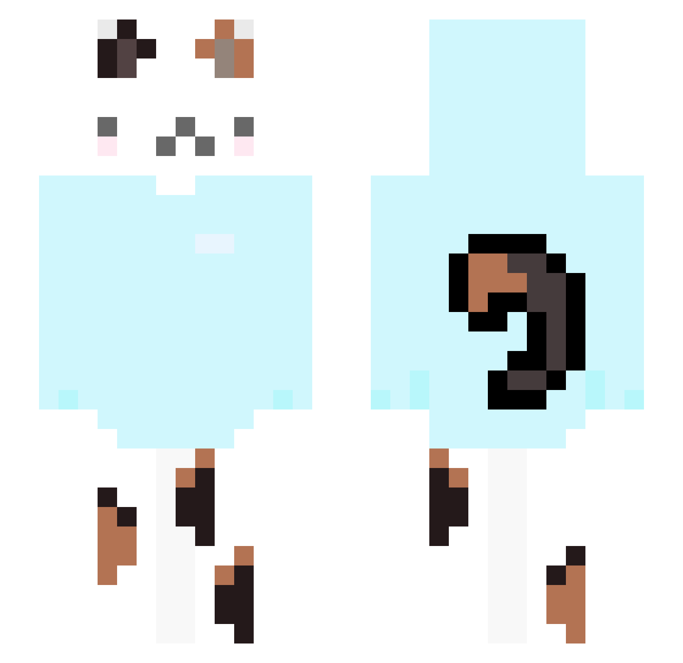 MatsCats Minecraft skin, front and back view