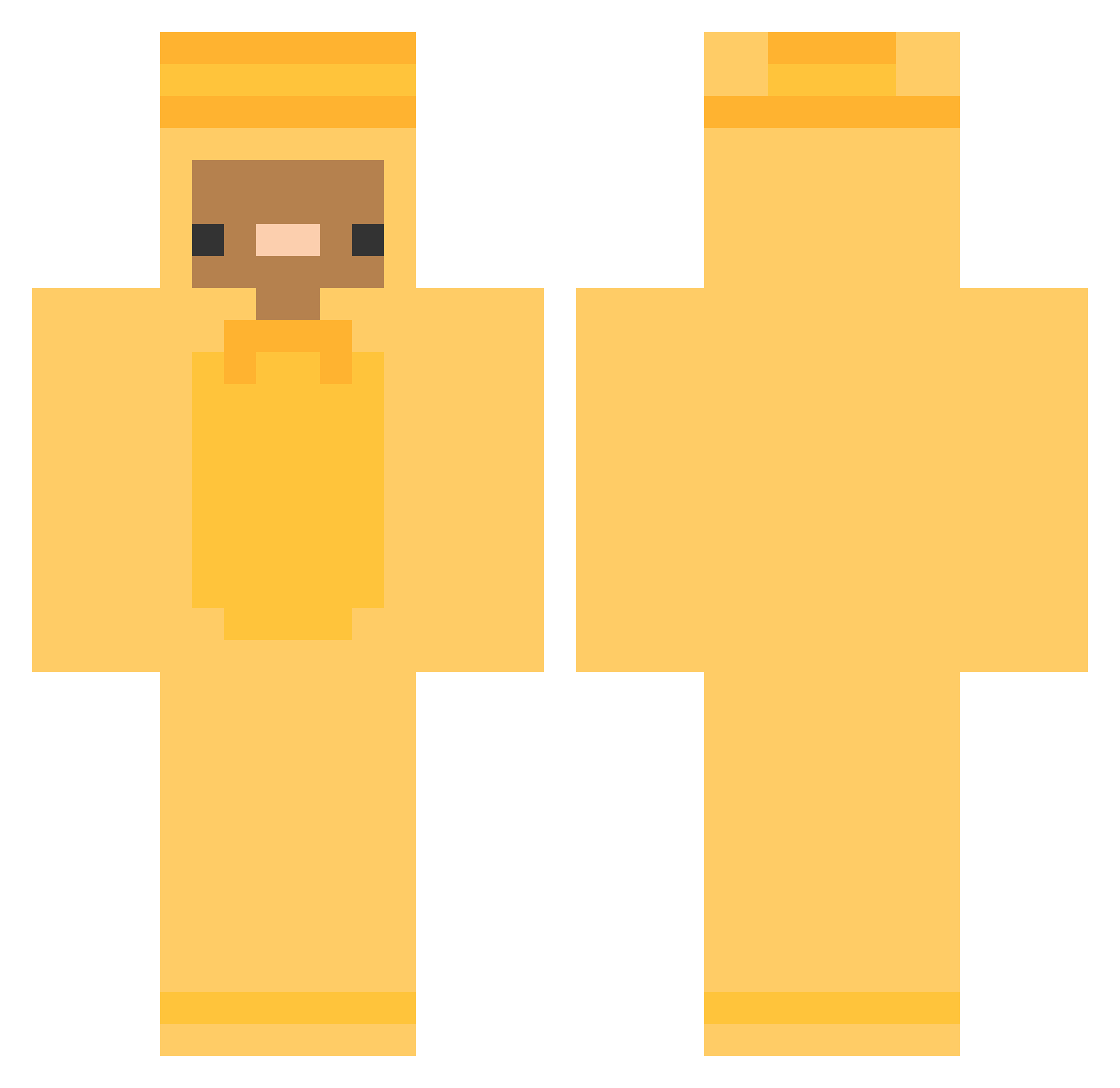 around10ms Minecraft skin, front and back view