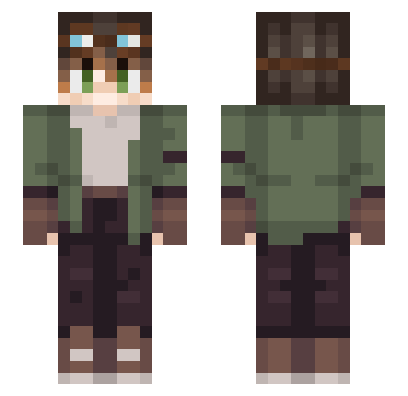 _KIB_ Minecraft skin, front and back view