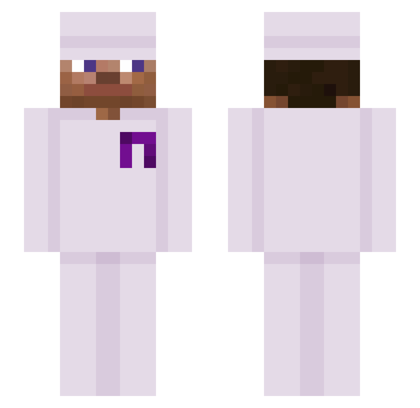 V1taq Minecraft skin, front and back view