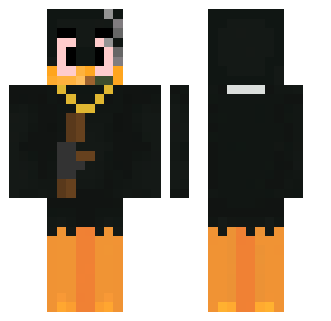 yBakerPvP Minecraft skin, front and back view