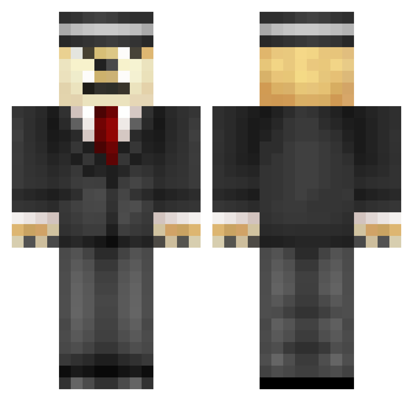 KolKara Minecraft skin, front and back view
