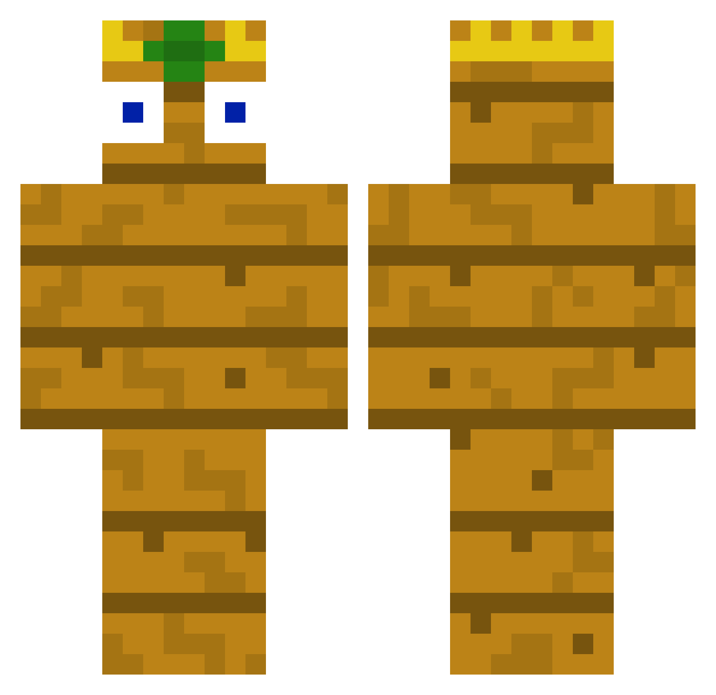 LowEyeQue Minecraft skin, front and back view