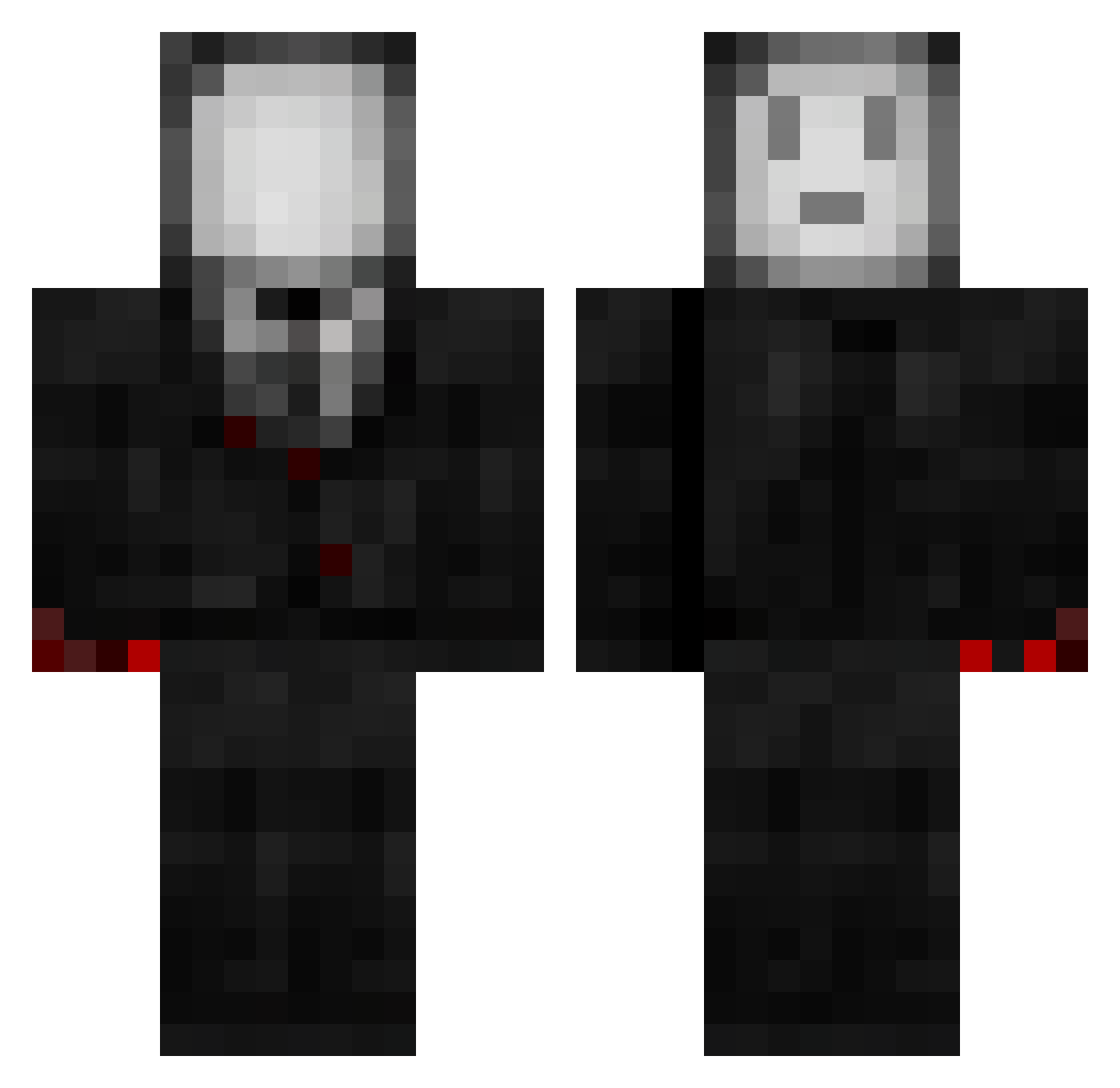 TMS_SadEnder Minecraft skin, front and back view