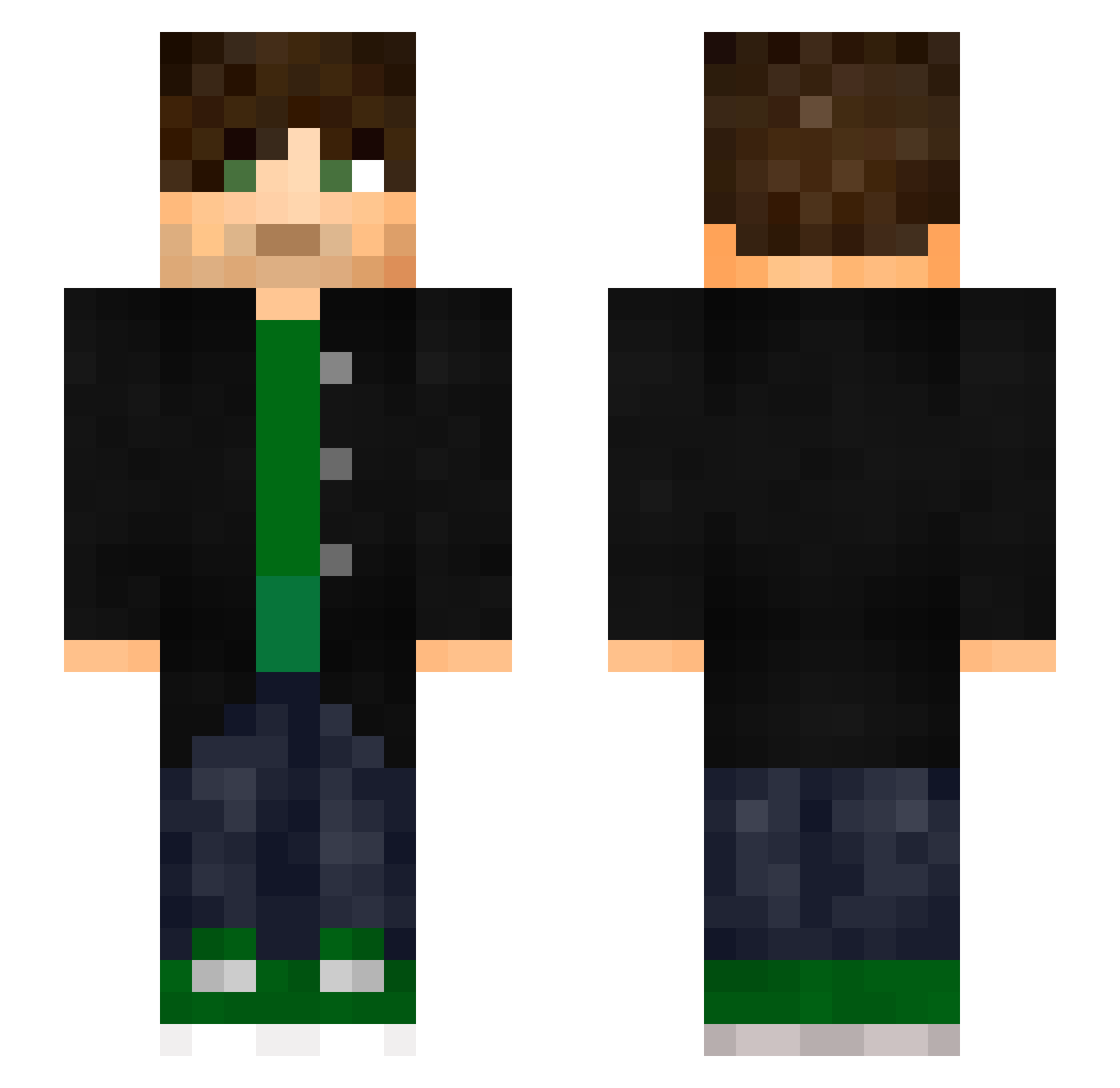 VUJ0 Minecraft skin, front and back view