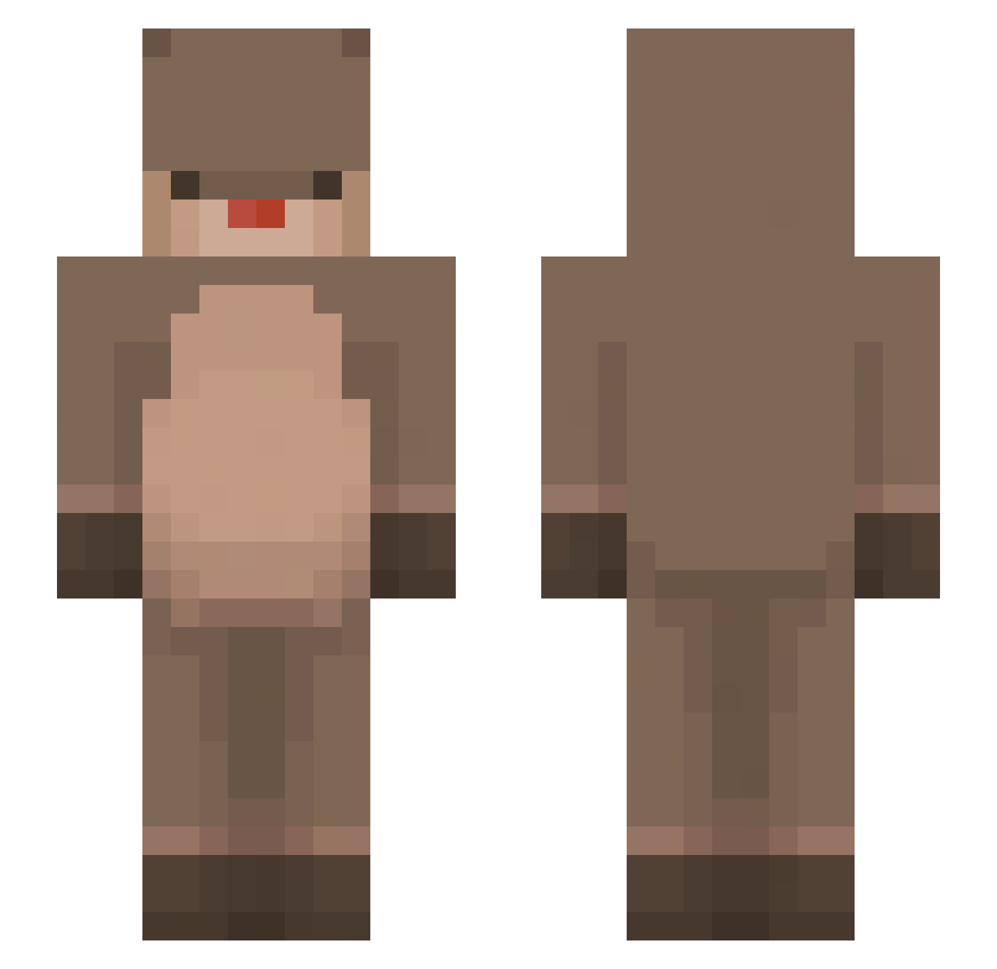 allekki Minecraft skin, front and back view