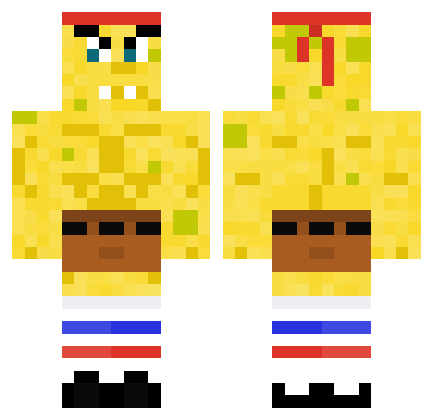 RandomLatino Minecraft skin, front and back view