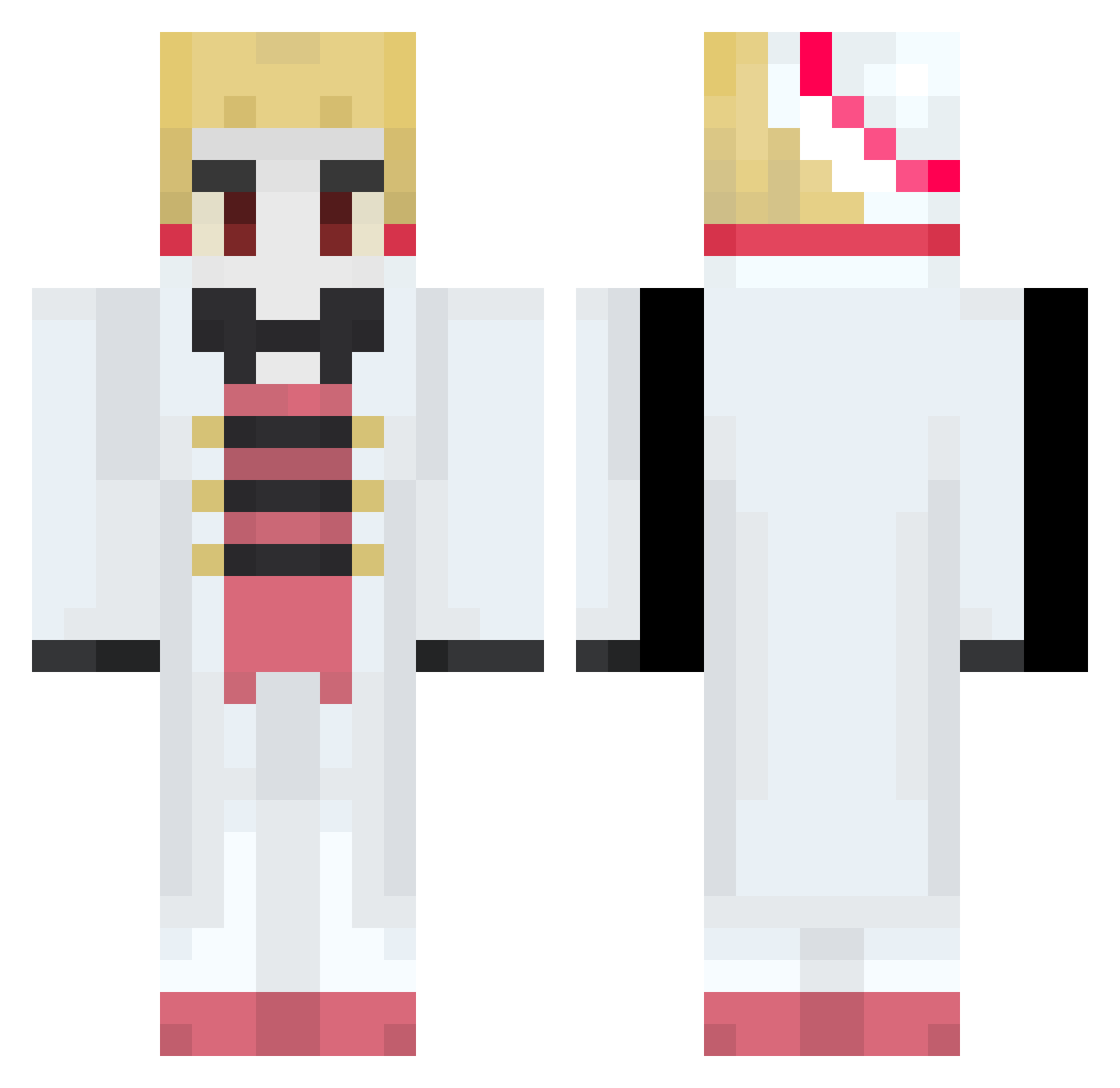 SGSonic Minecraft skin, front and back view