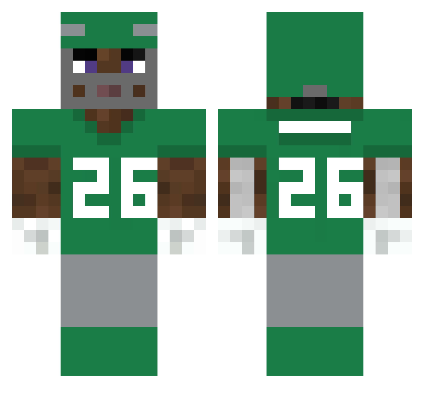 OpticTexas Minecraft skin, front and back view