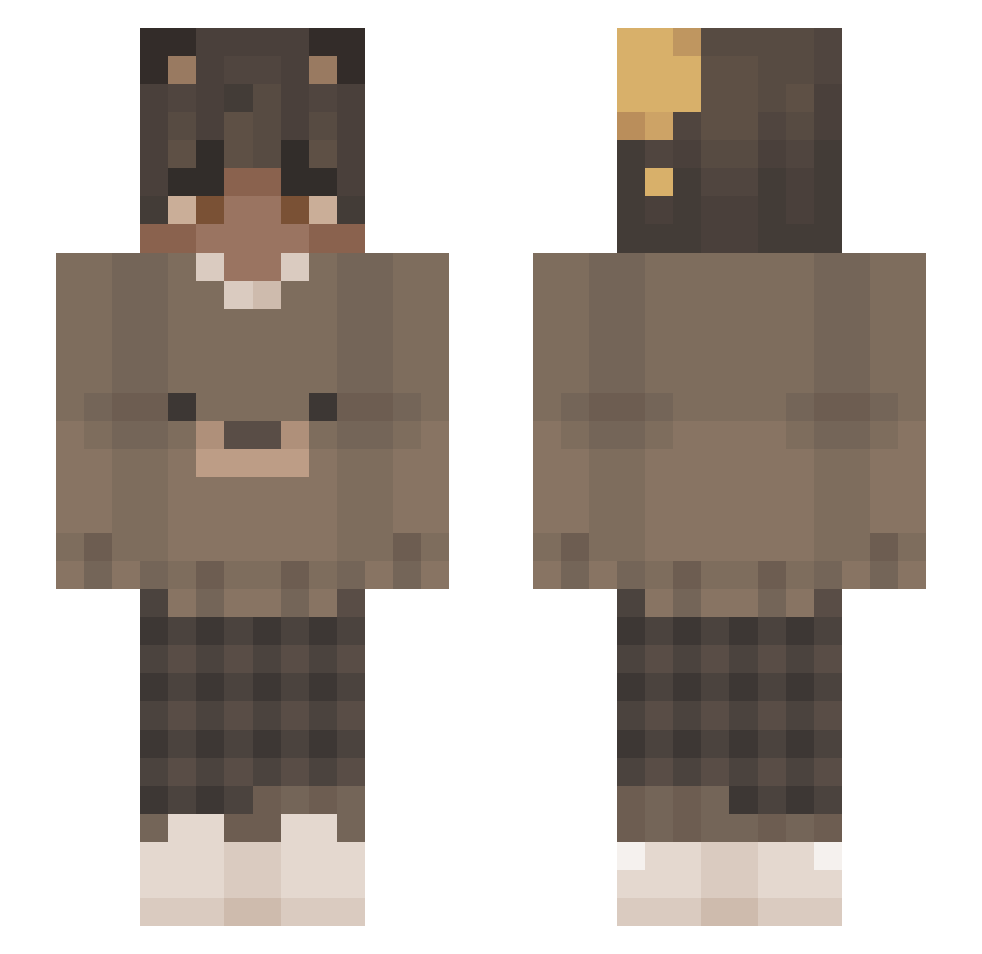pockymark Minecraft skin, front and back view