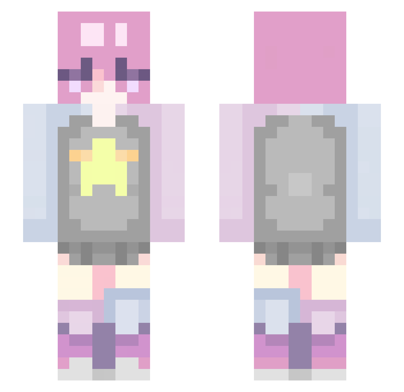 sandrp Minecraft skin, front and back view