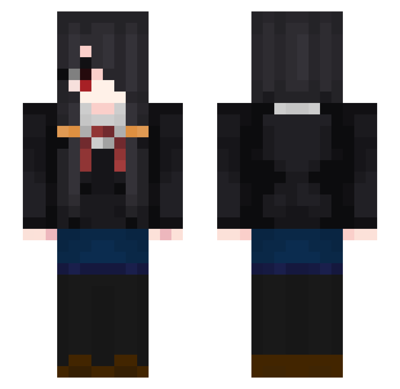 Yoors Minecraft skin, front and back view