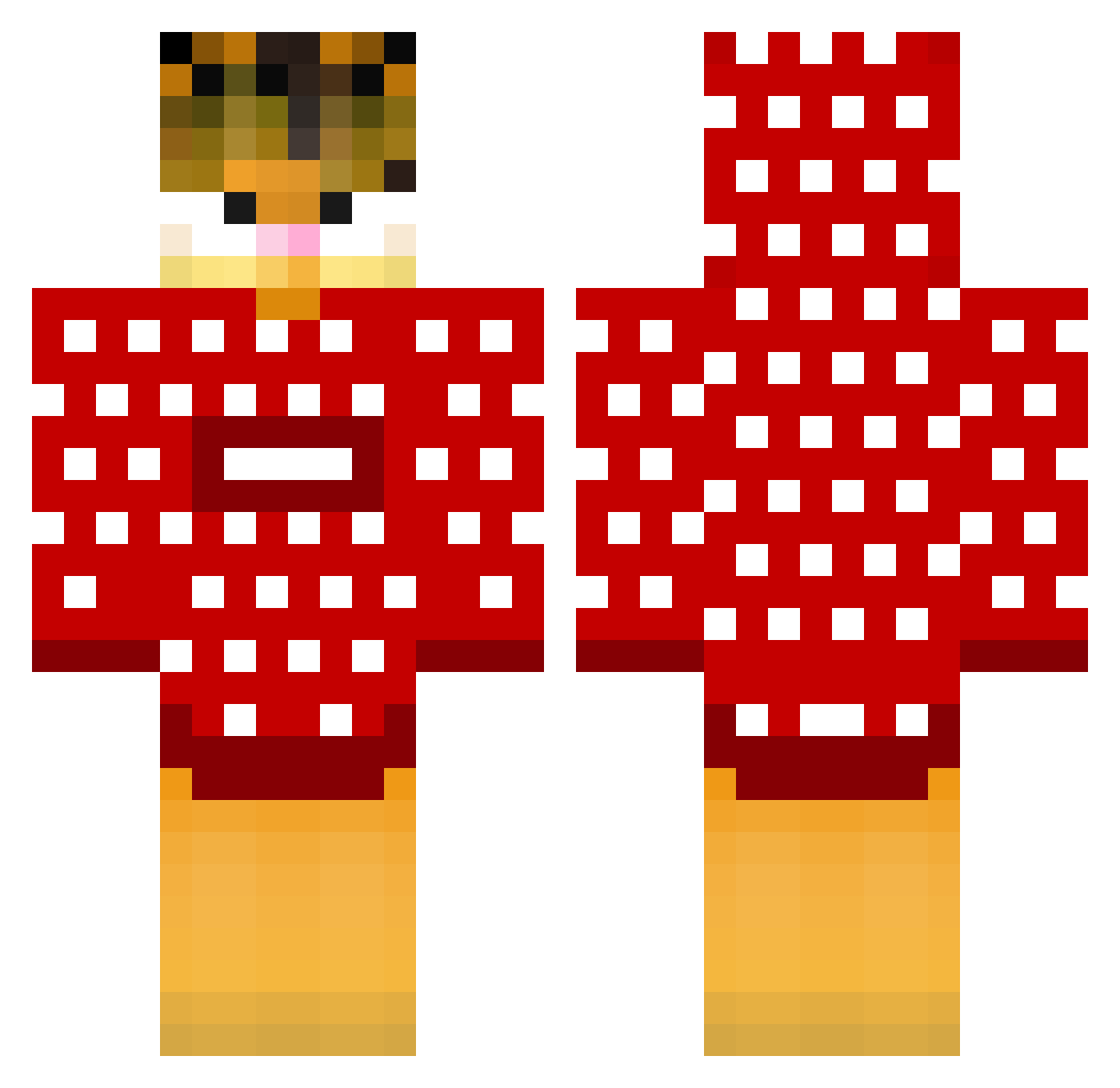 yhanii Minecraft skin, front and back view