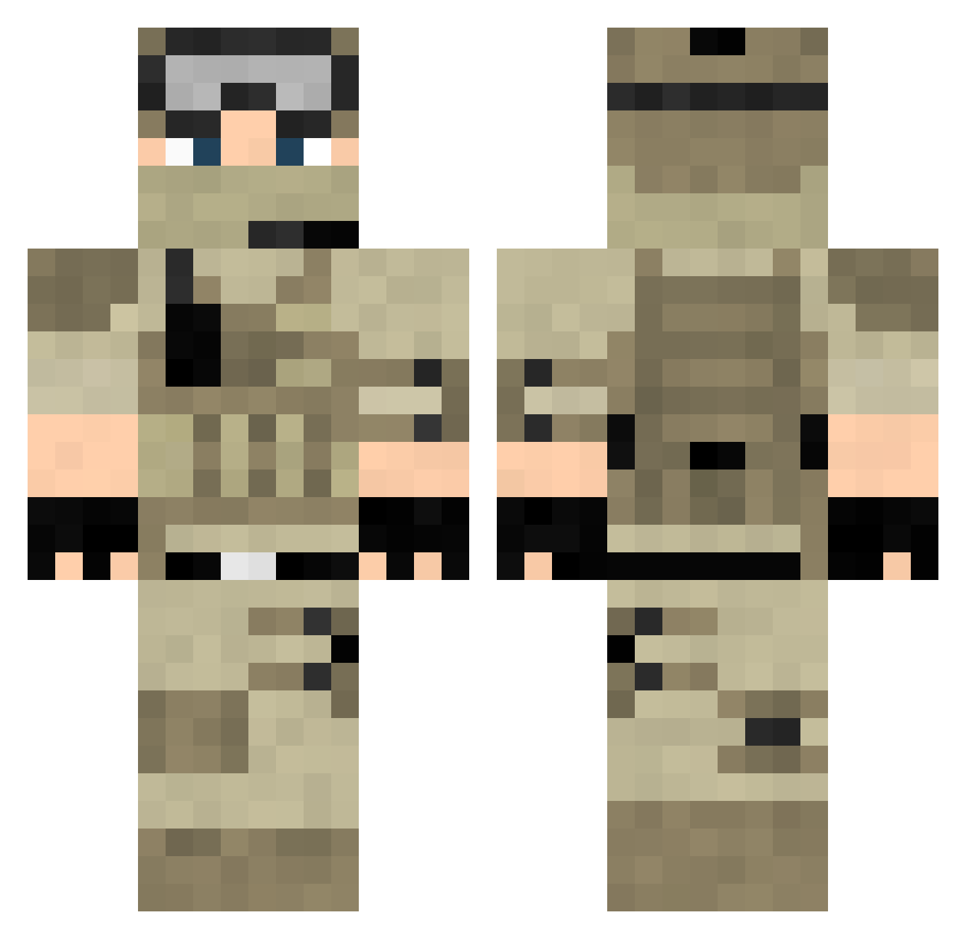 D0ctor_who Minecraft skin, front and back view