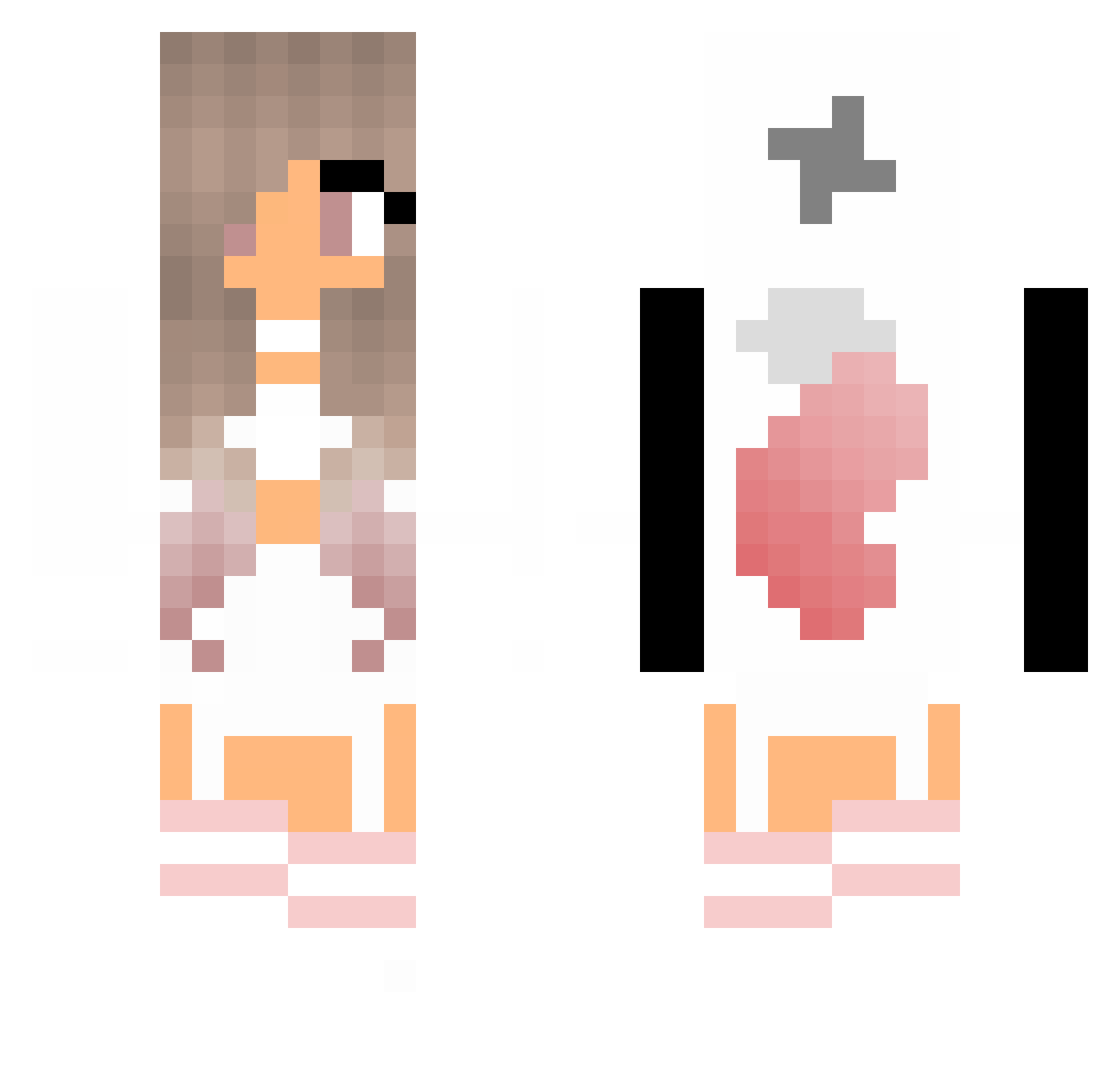 Kladzix Minecraft skin, front and back view