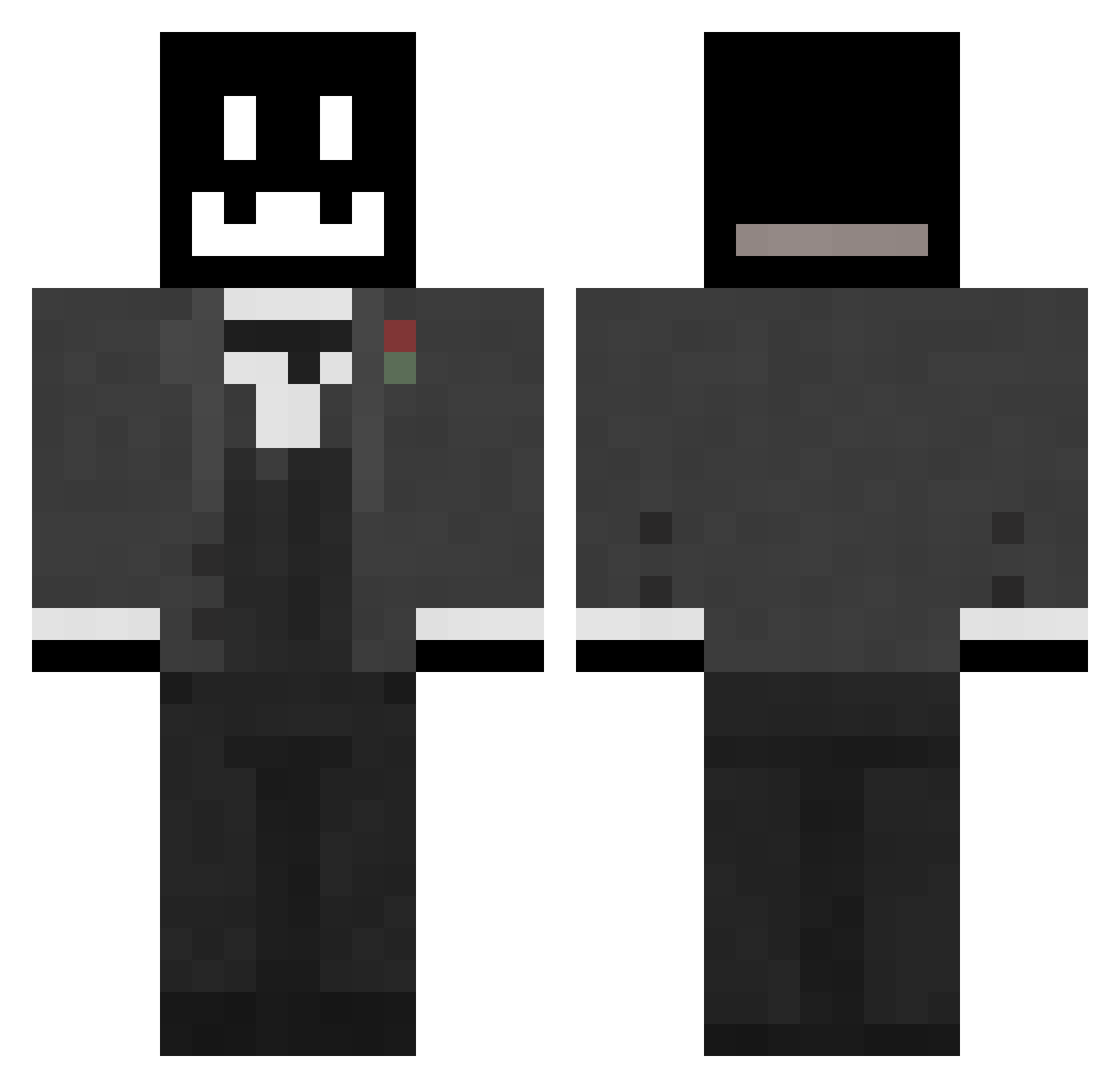 Sinnamony Minecraft skin, front and back view