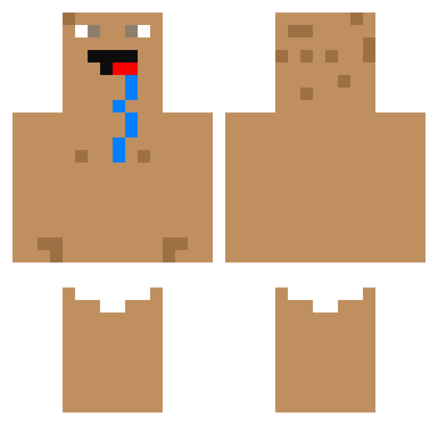GigaInvalidTaber Minecraft skin, front and back view