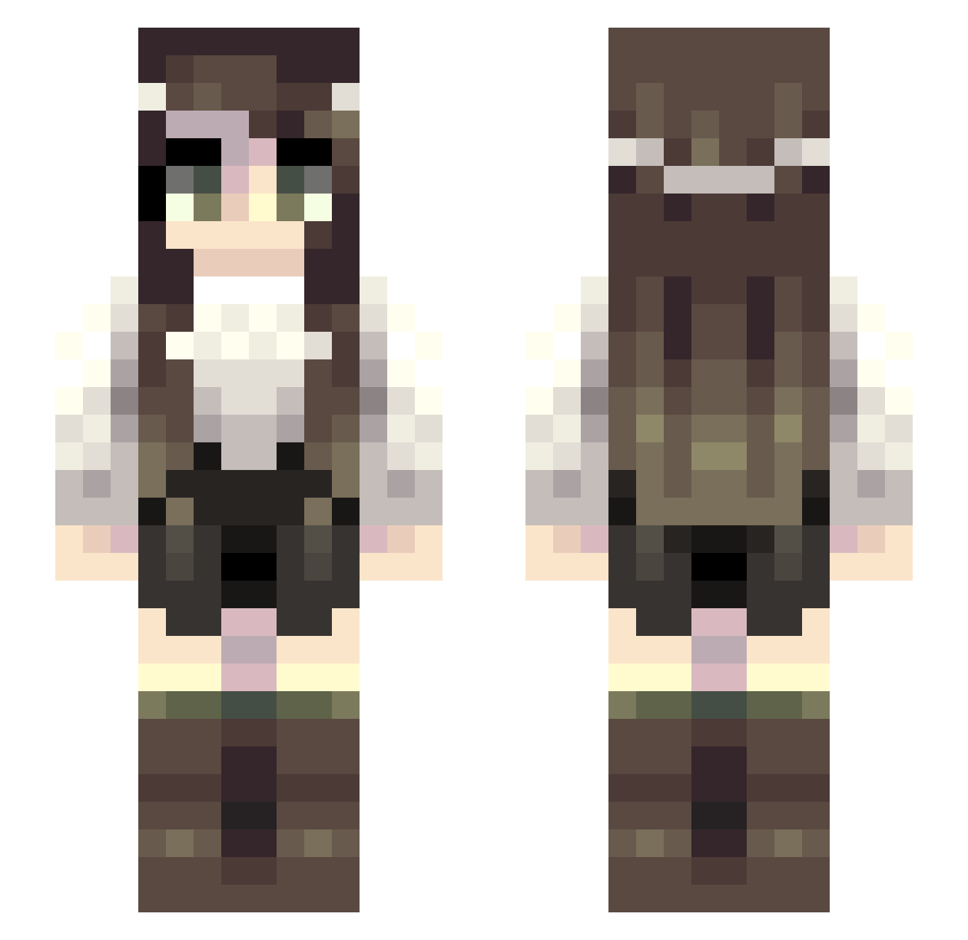 hates Minecraft skin, front and back view