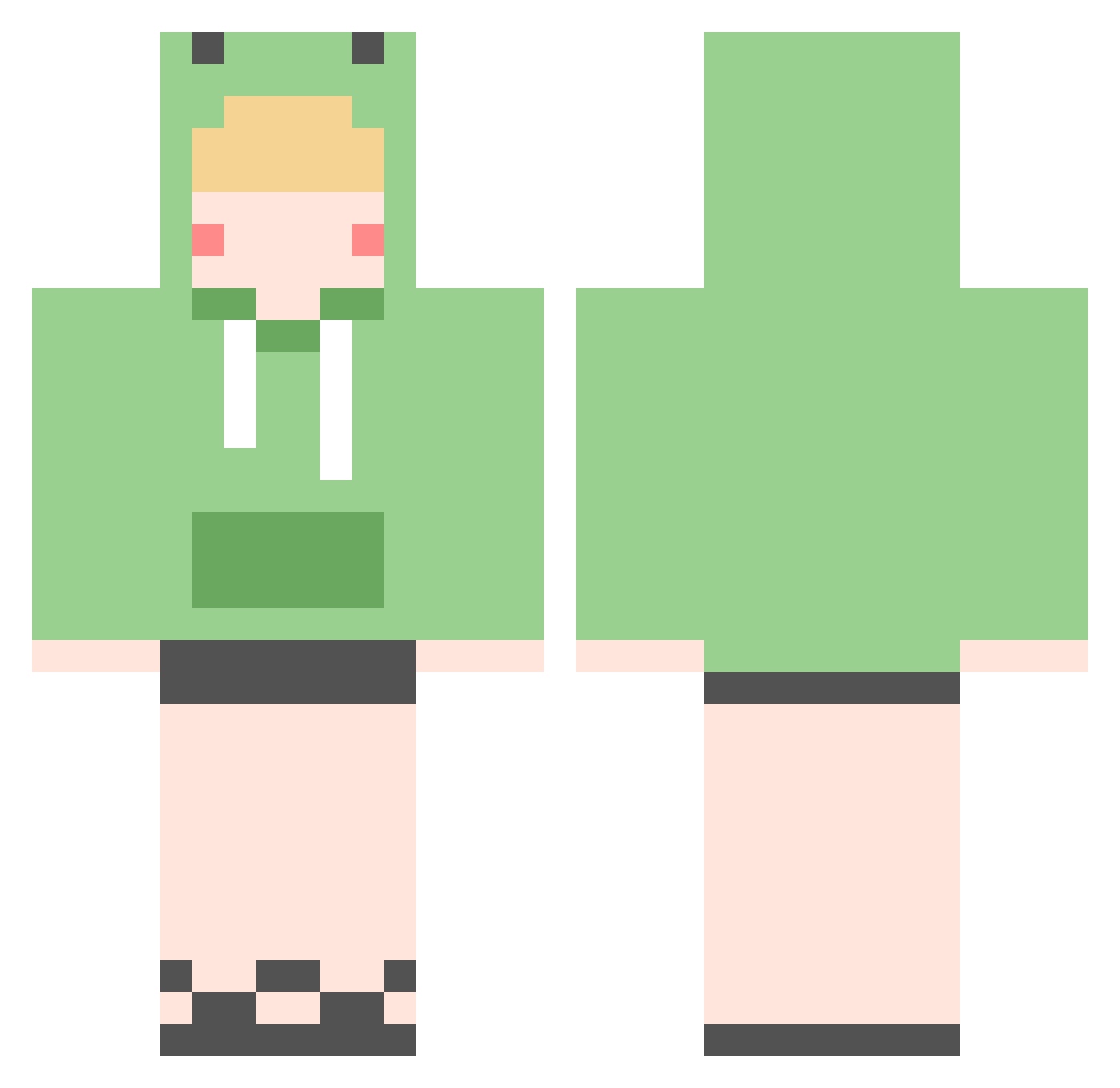 spcfrg Minecraft skin, front and back view