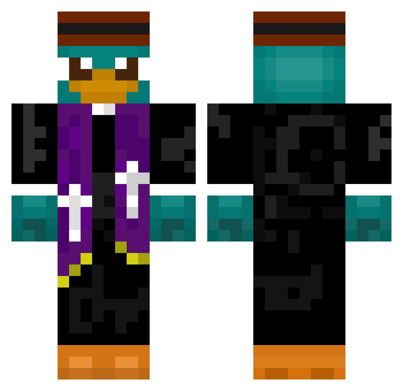 Kaii101 Minecraft skin, front and back view
