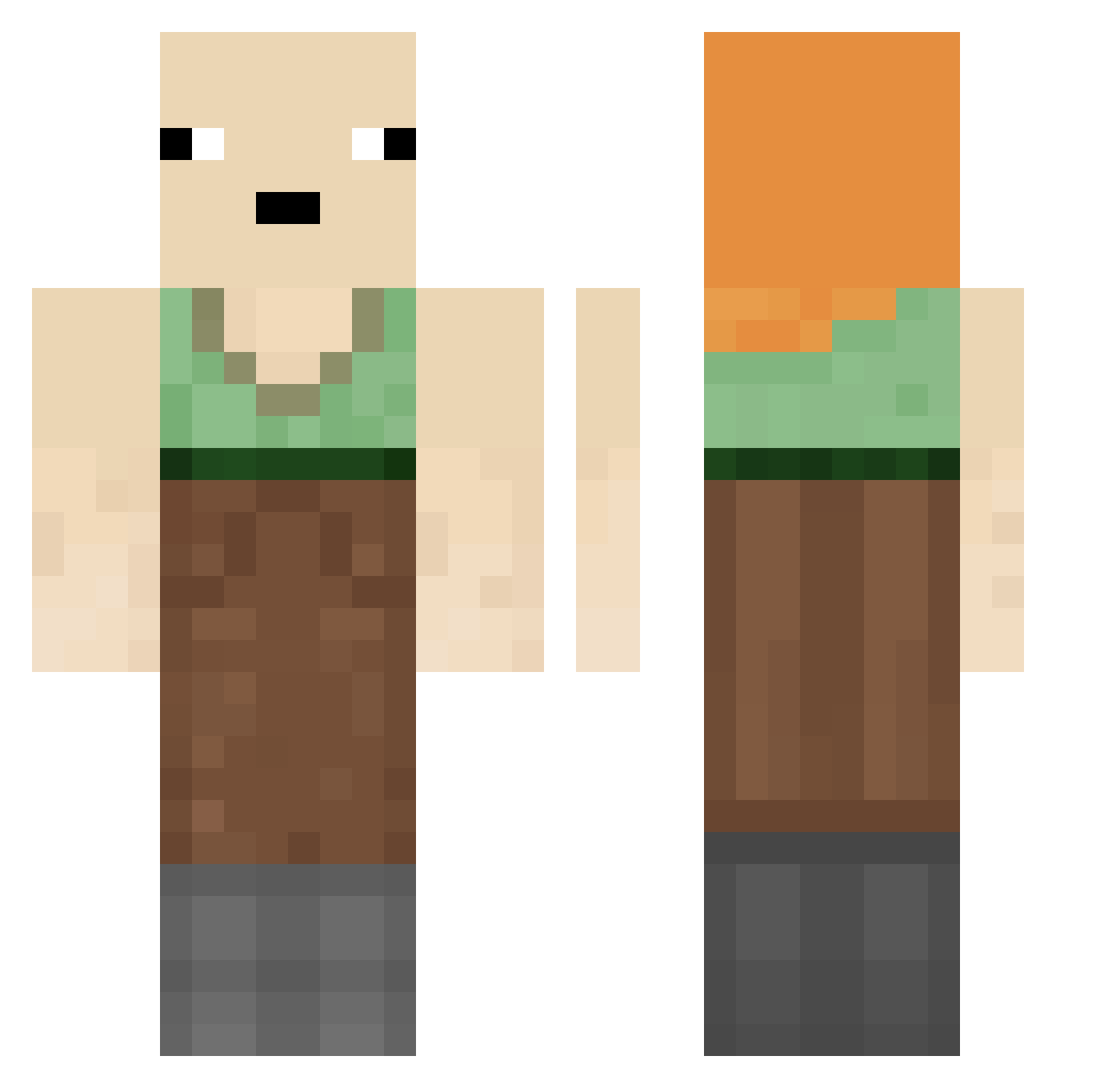 ChairSniffer9000 Minecraft skin, front and back view