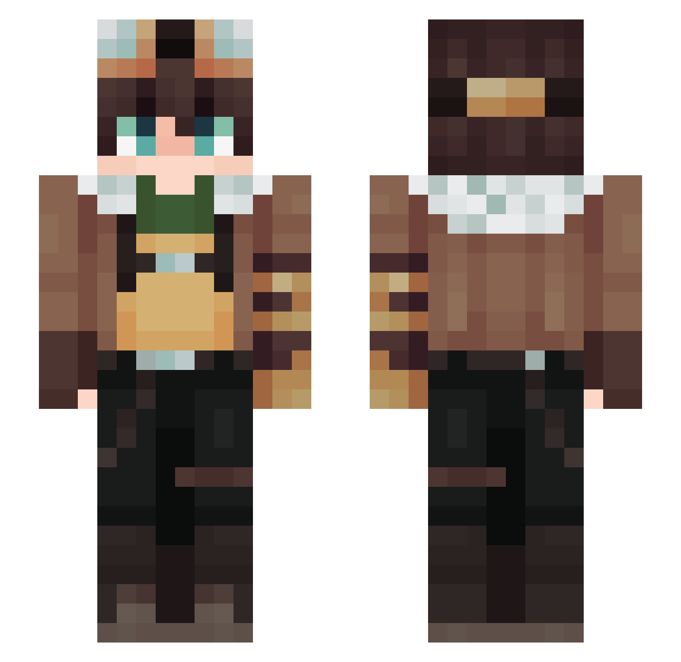 _aslafoo Minecraft skin, front and back view