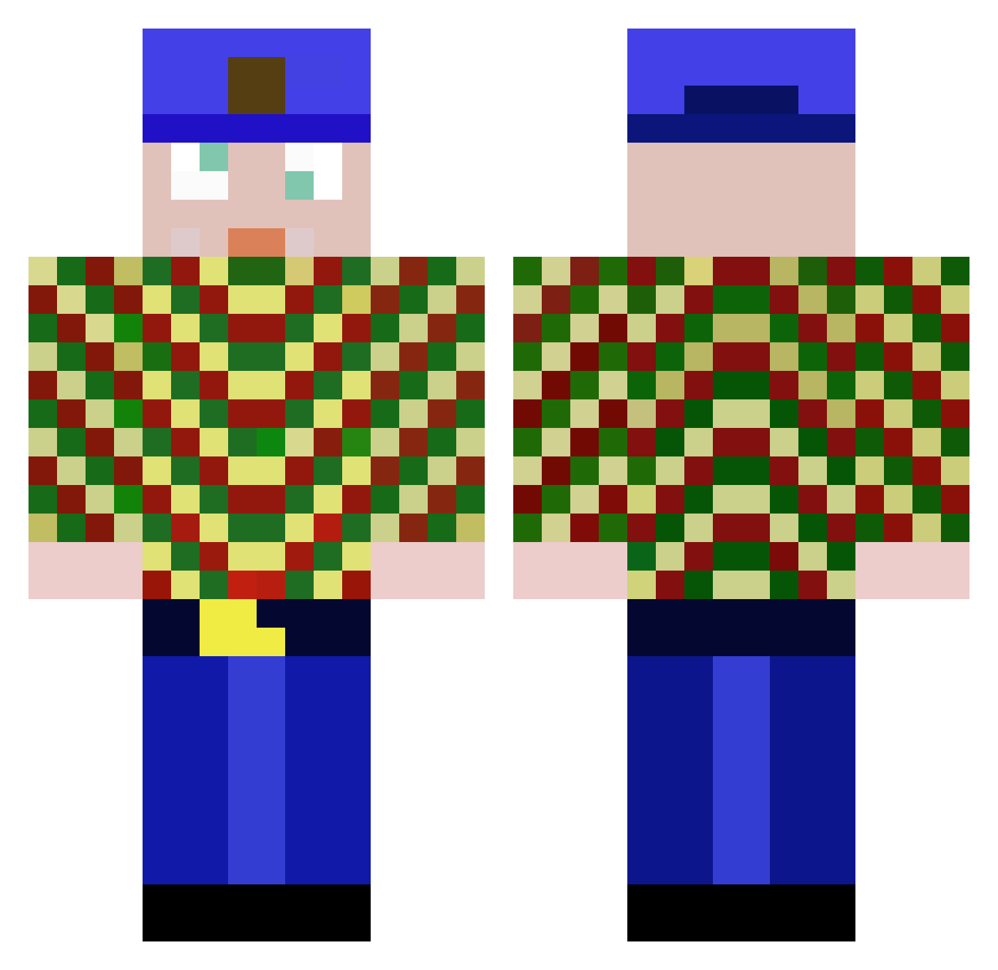 RudyAusBuddeln Minecraft skin, front and back view