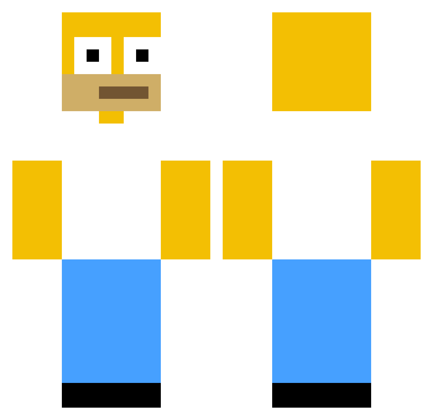 sogified Minecraft skin, front and back view