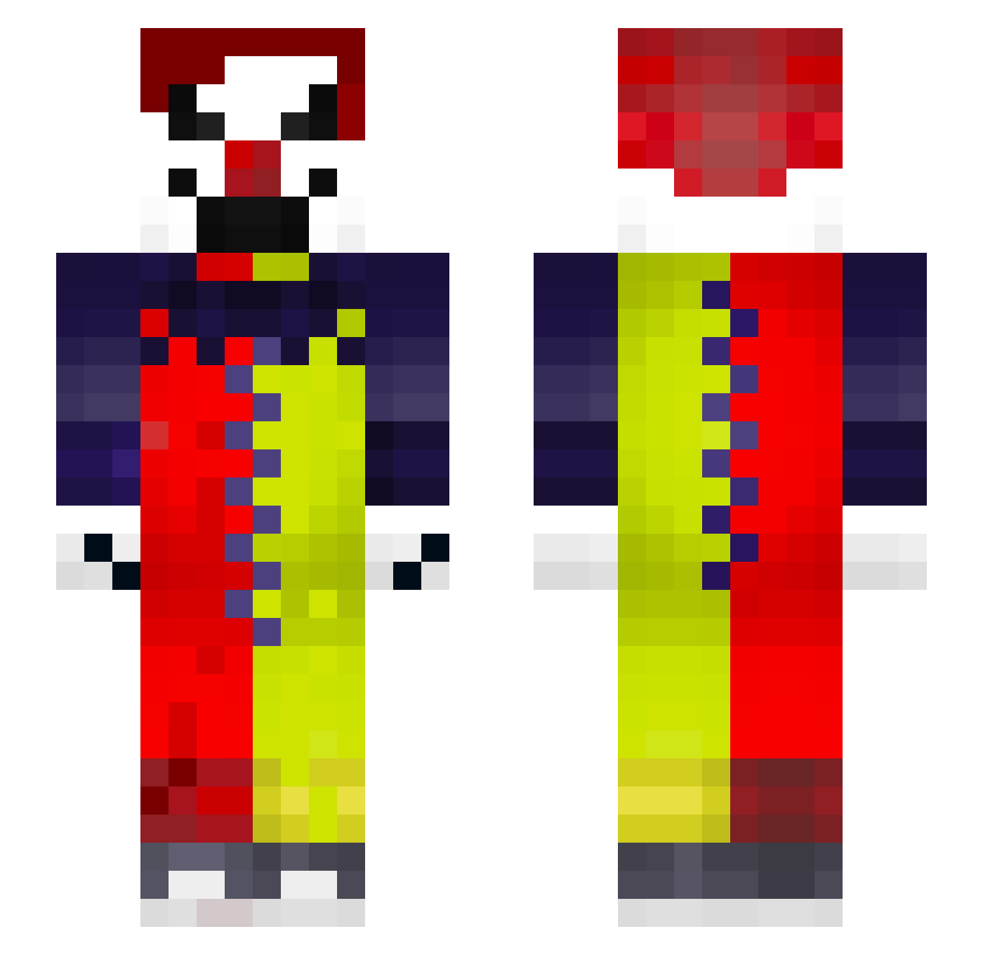 gingerphobic Minecraft skin, front and back view