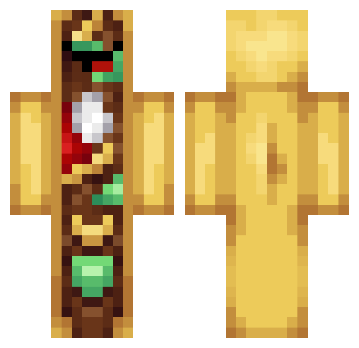 KalleDe Minecraft skin, front and back view