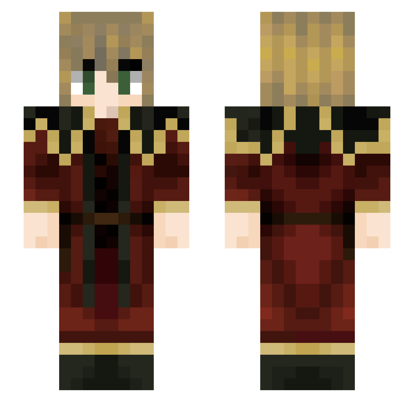Zen_Gataki Minecraft skin, front and back view