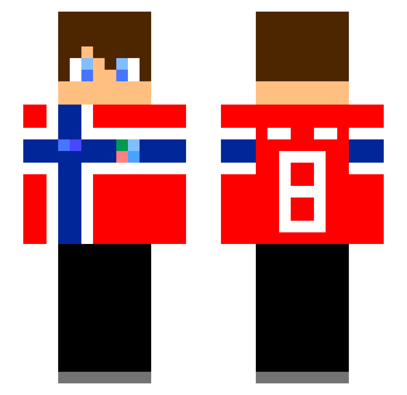 woli_bear_13 Minecraft skin, front and back view