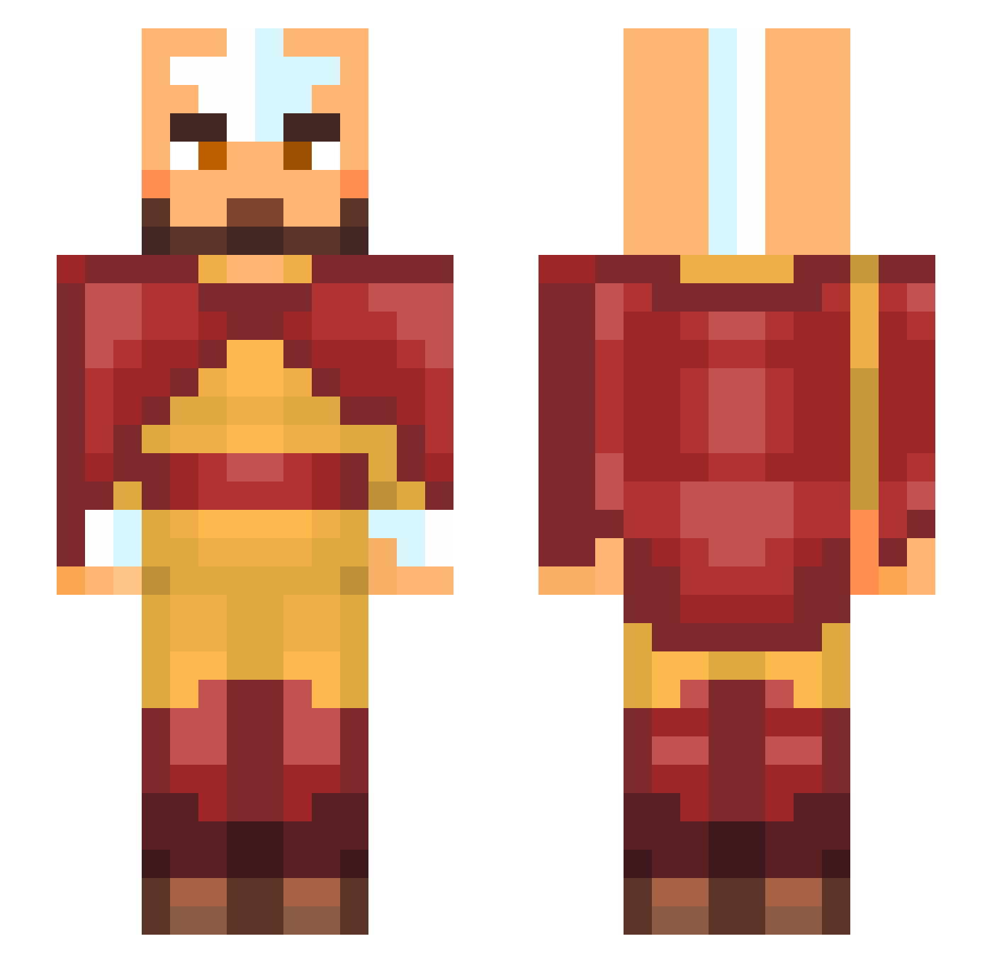 Jamzo Minecraft skin, front and back view