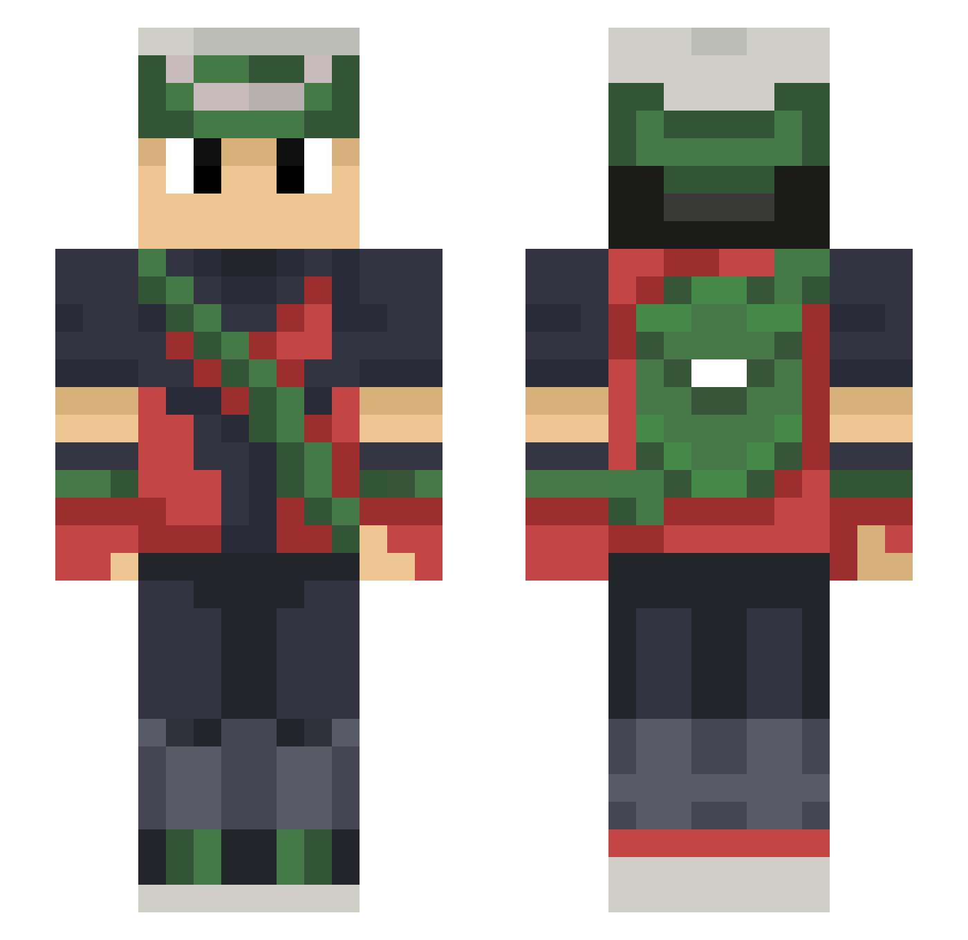 odd13 Minecraft skin, front and back view