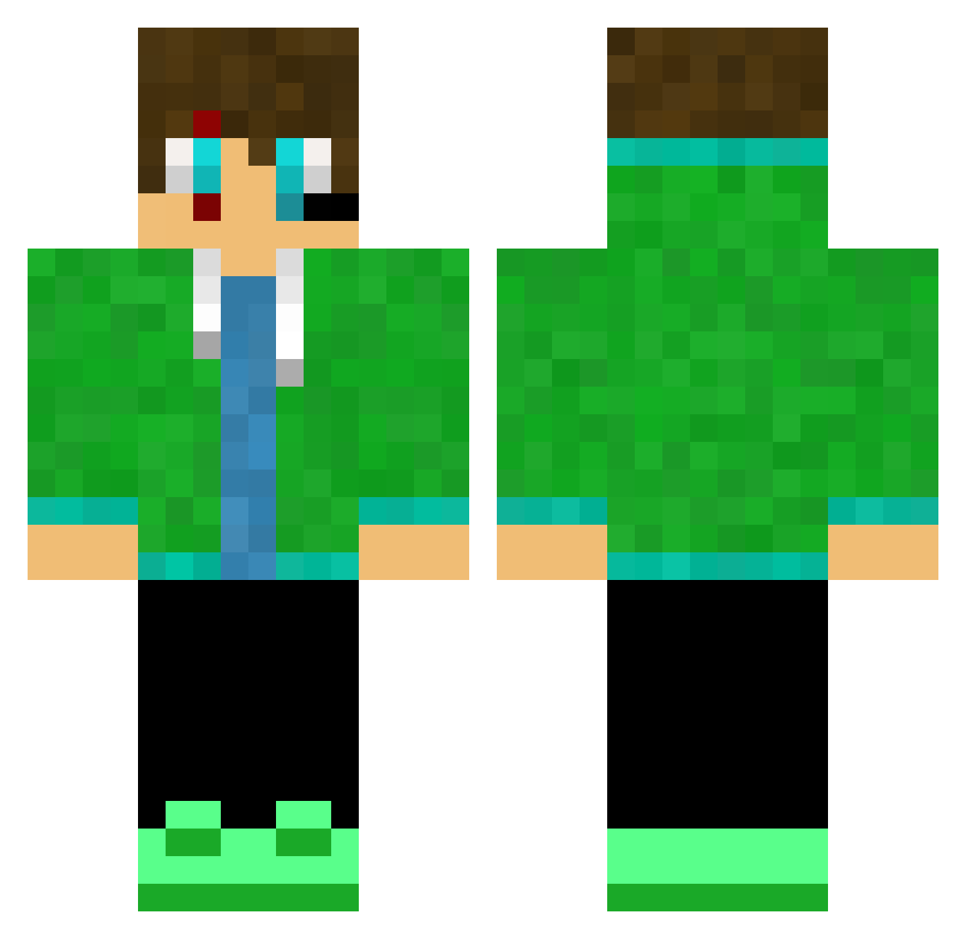 RylzeX Minecraft skin, front and back view